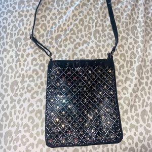 Cute black cross bag with rhinestones 🤍